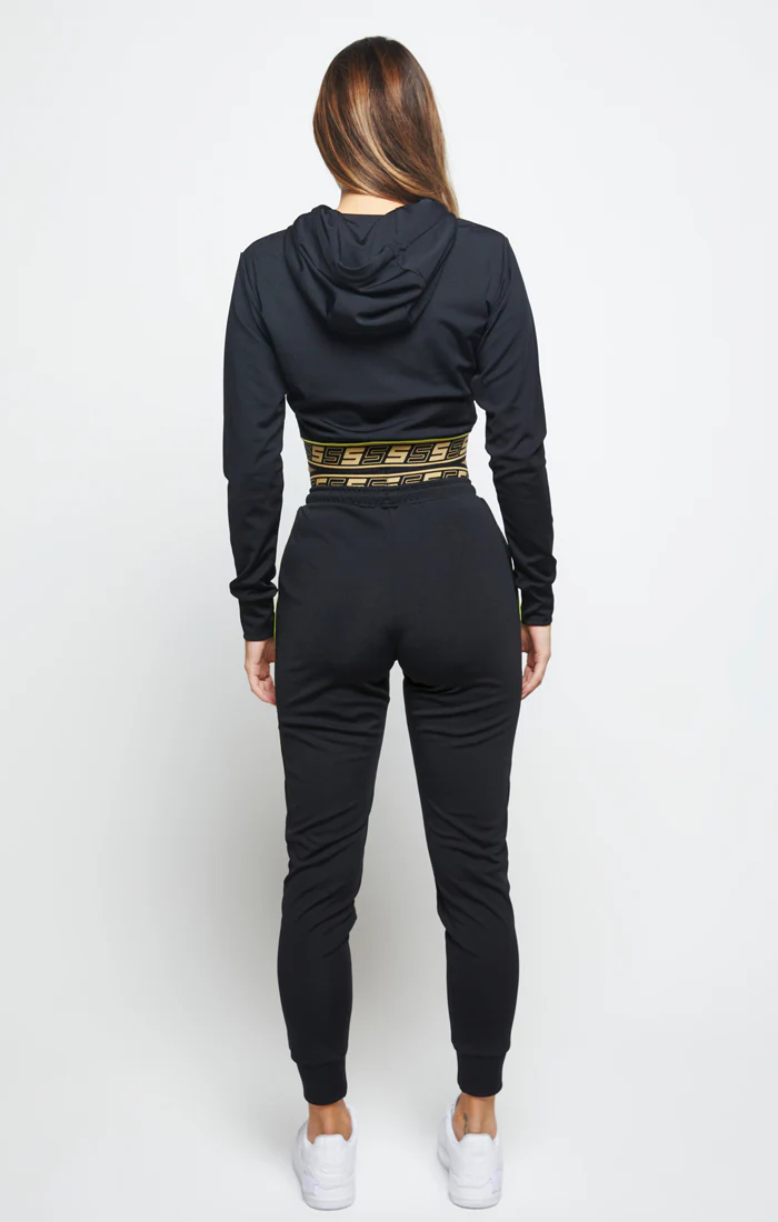 SikSilk Roma Tape Track Top - Black - Image 5