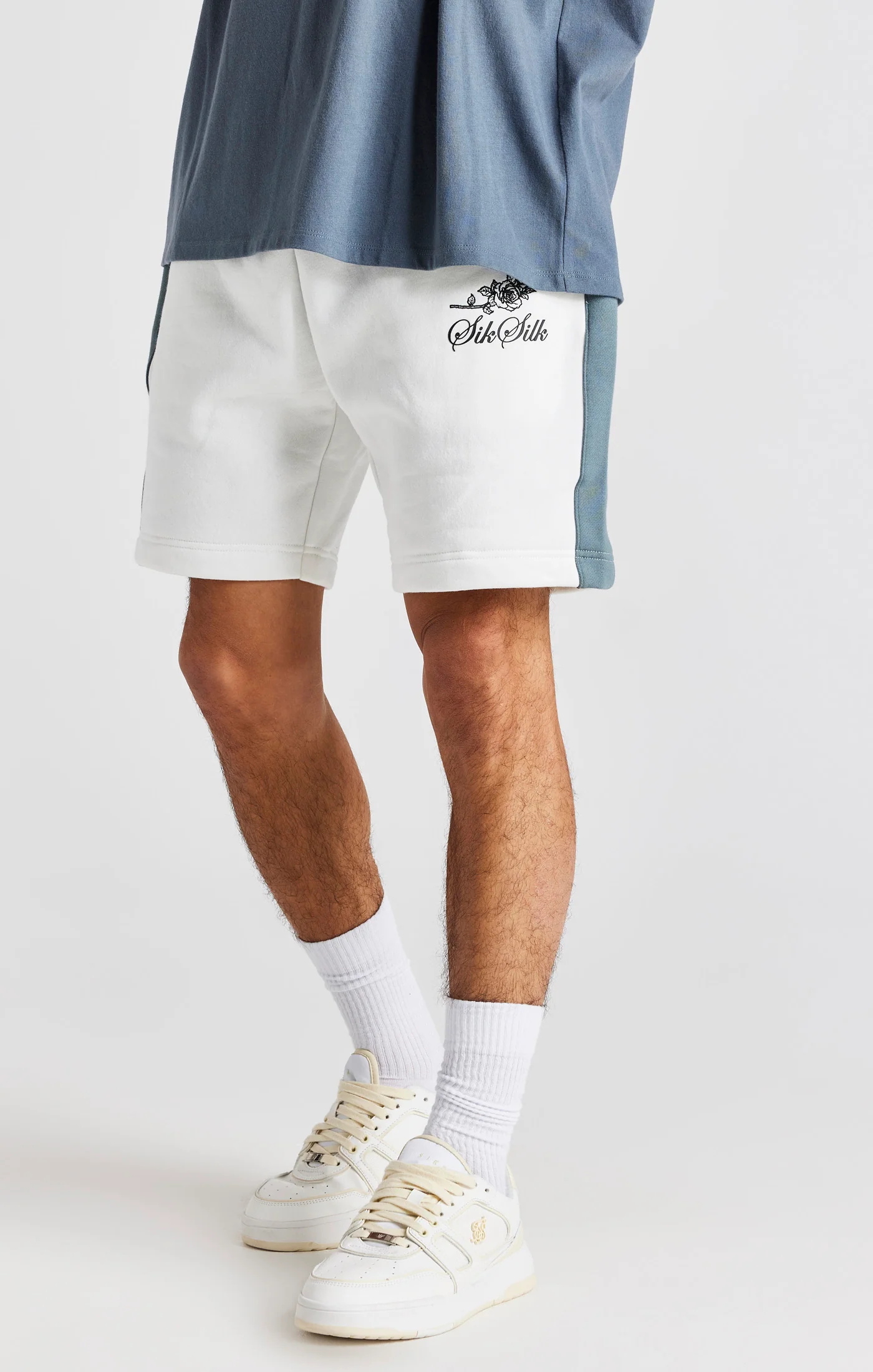 White Rose Embroidery Short