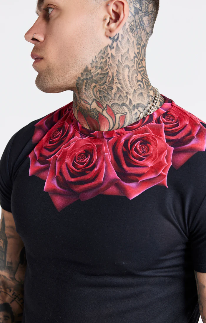 Black Rose Muscle Fit T-Shirt - Image 2