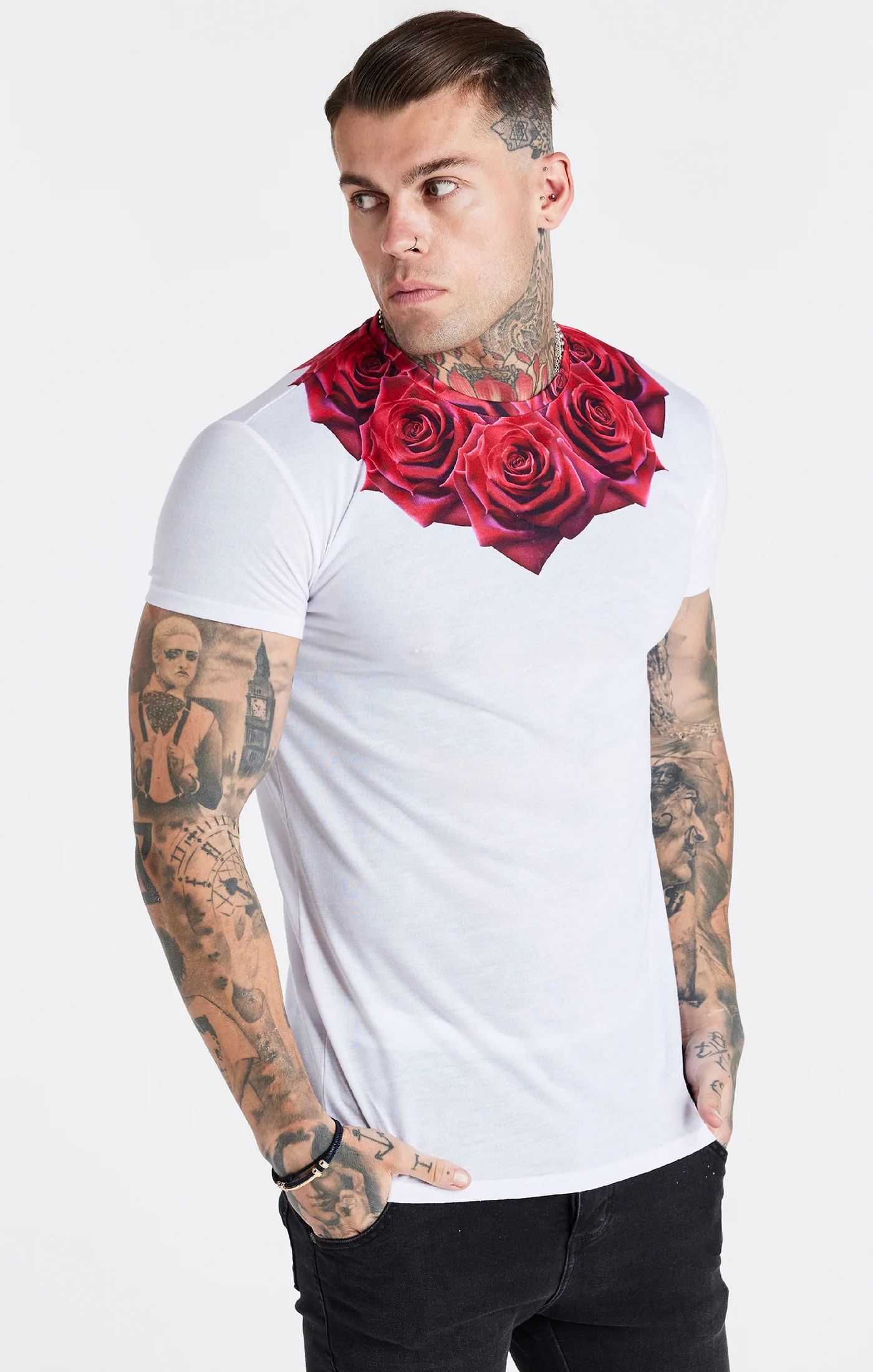 White Rose Muscle Fit T-Shirt