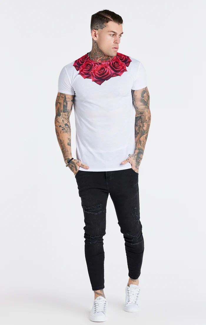 White Rose Muscle Fit T-Shirt - Image 3