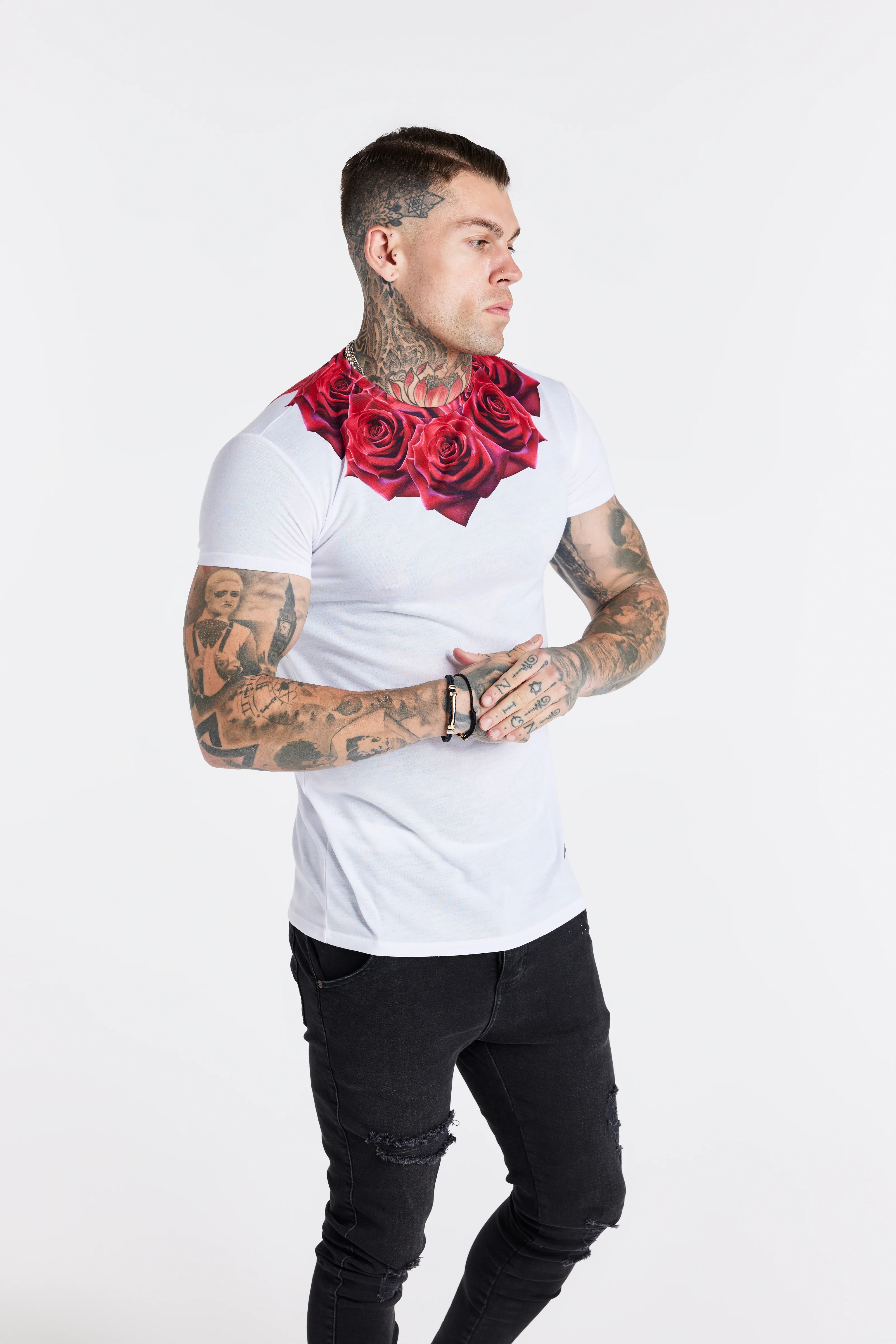 White Rose Muscle Fit T-Shirt - Image 6