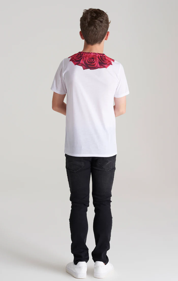 Boys White Rose T-Shirt - Image 5