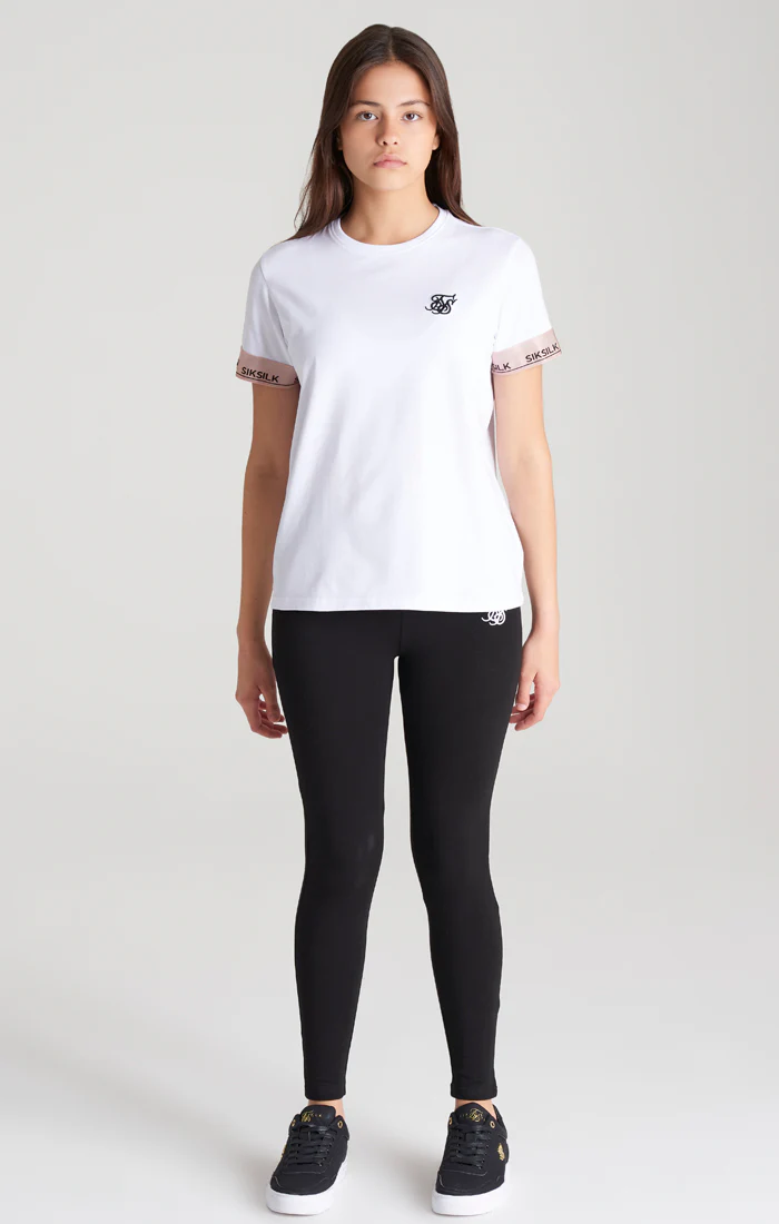 Girls Black Taped Legging - Image 3