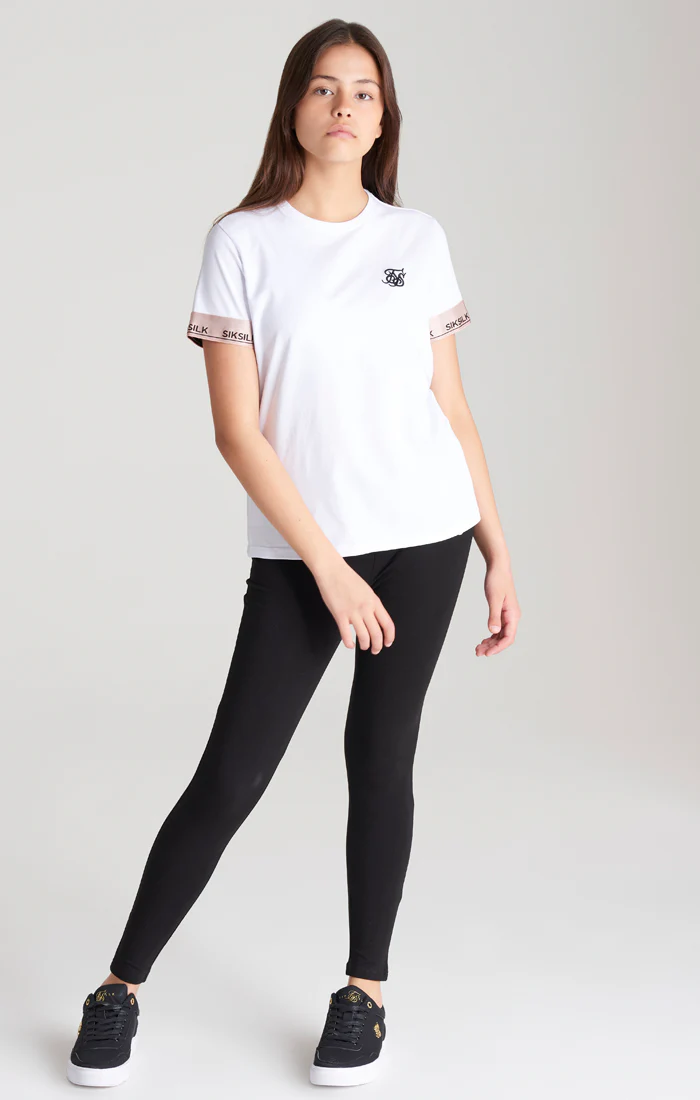 Girls Black Taped Legging - Image 4