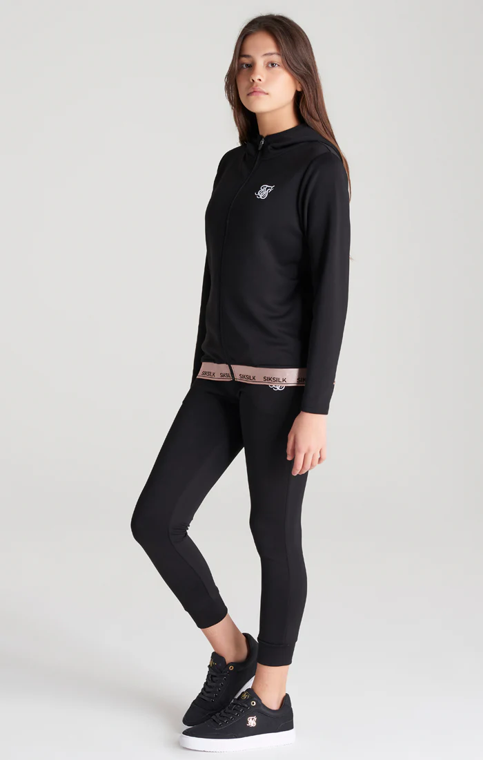 Girls Black Taped Track Jacket - Image 4