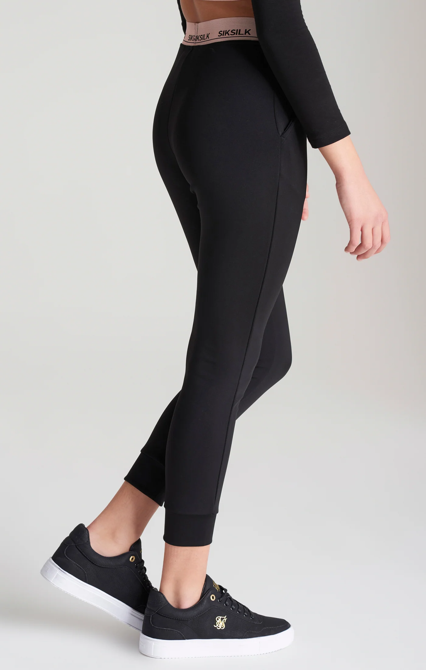 Girls Black Taped Track Pant - Image 3