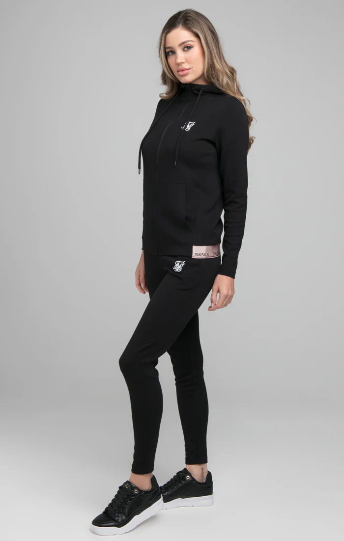 SikSilk Roseate Track Top - Black - Image 3
