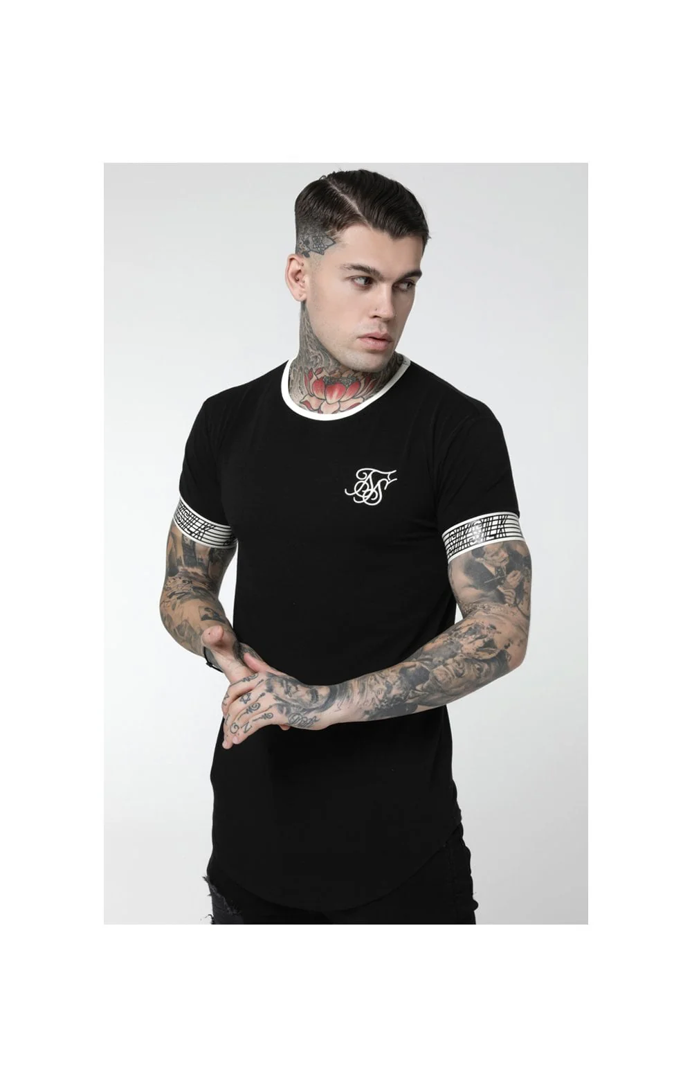 SikSilk Runner Cuff Gym Tee - Black - Image 2