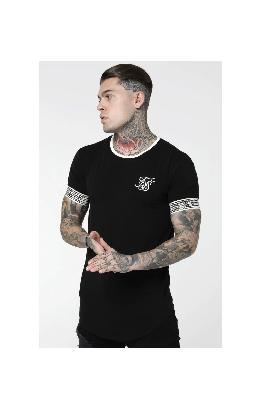 SikSilk Runner Cuff Gym Tee - Black - Image 3