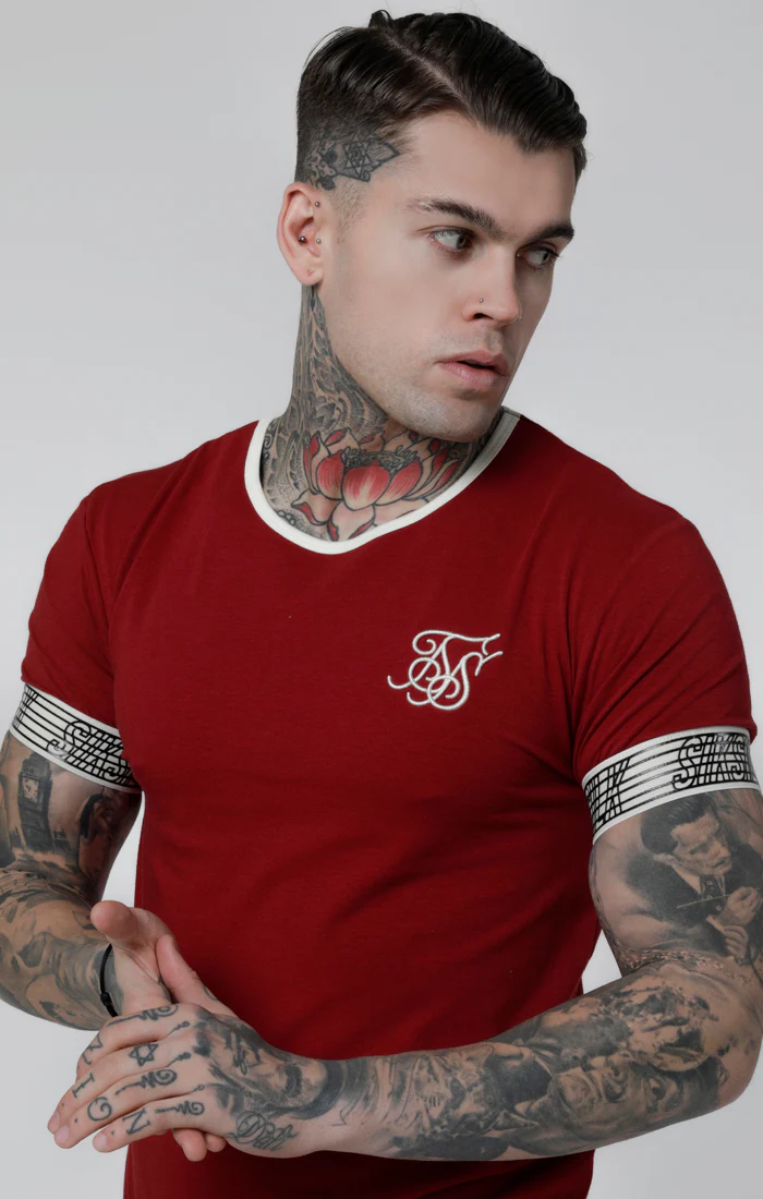 SikSilk Runner Cuff Gym Tee - Red - Image 2