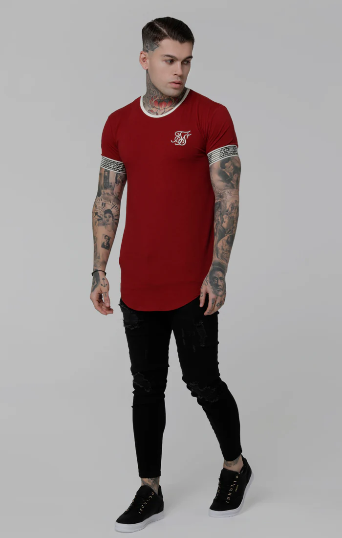 SikSilk Runner Cuff Gym Tee - Red - Image 5