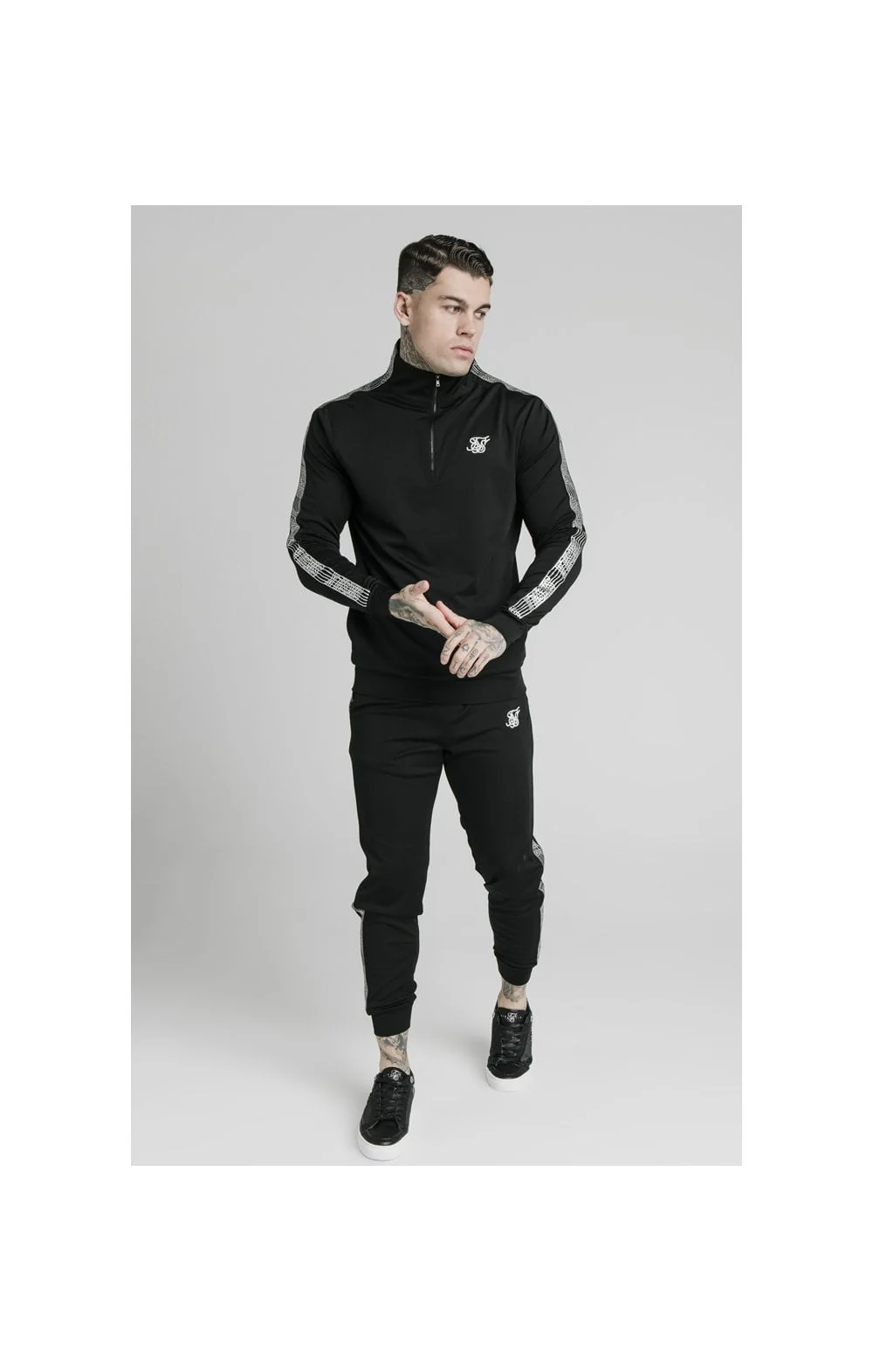 SikSilk Runner Quarter Zip - Black - Image 3