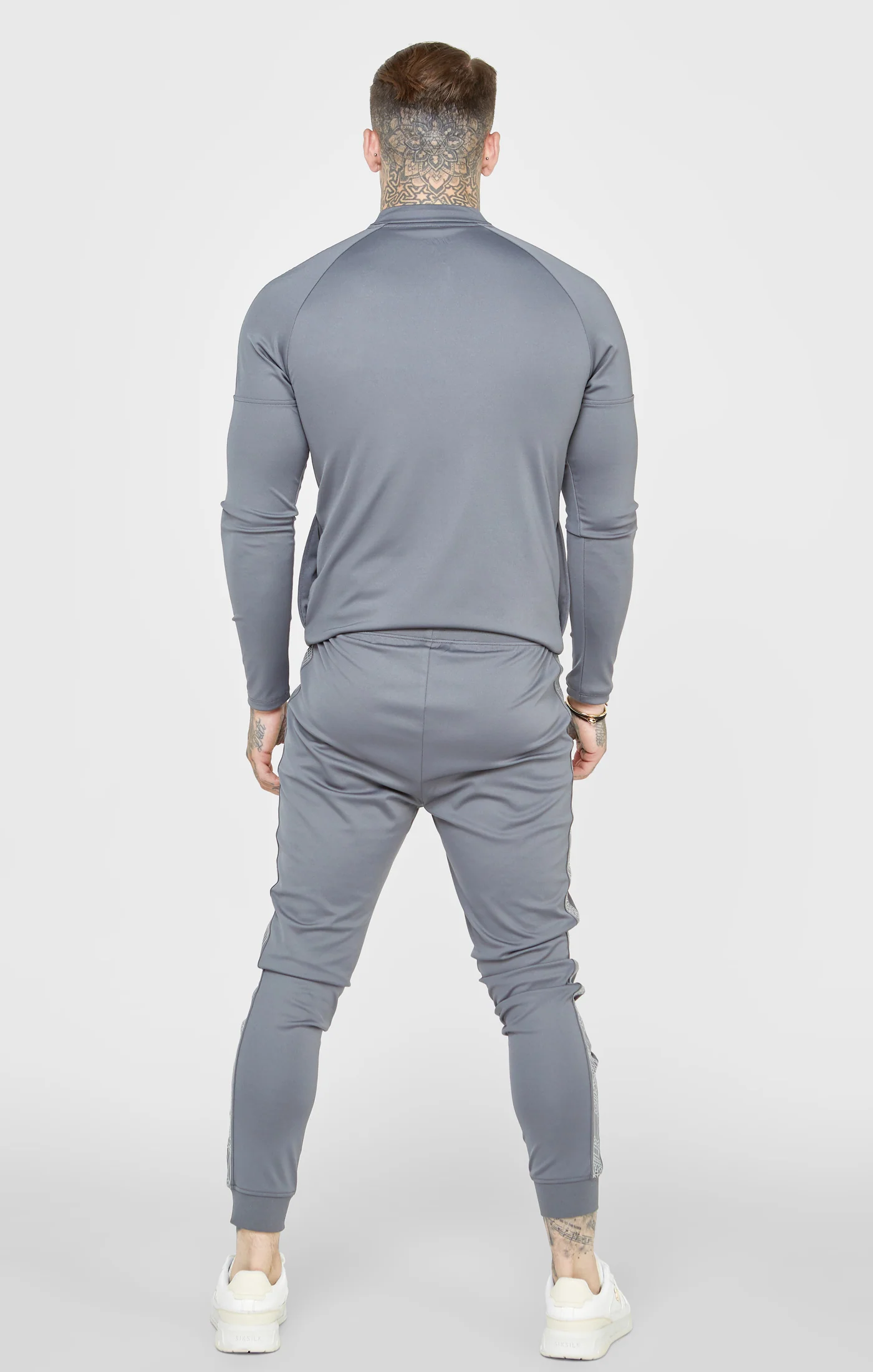 Grey Sports Funnel Neck Zip-Thru - Image 5
