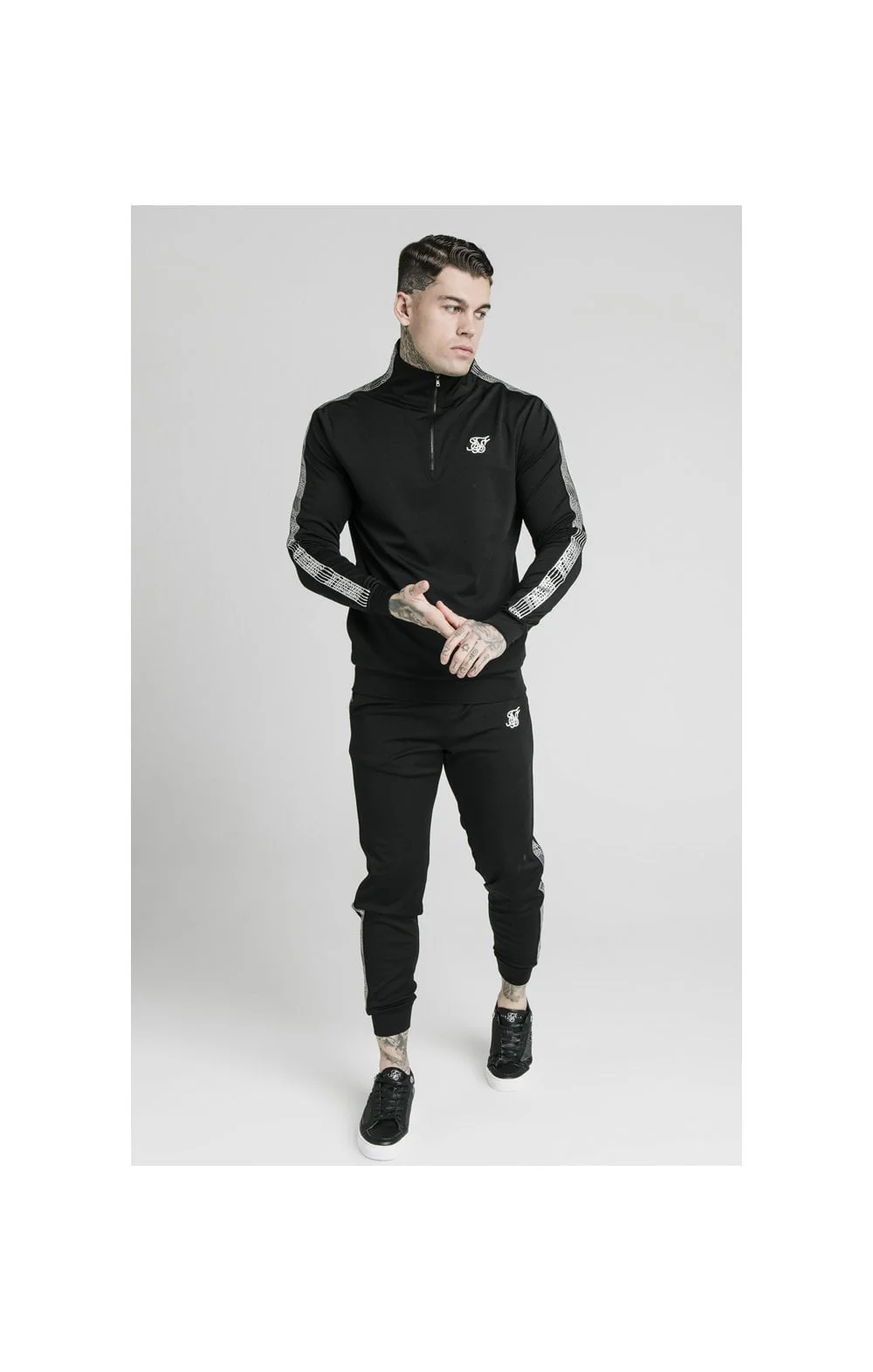 SikSilk Runner Tape Pants - Black - Image 5