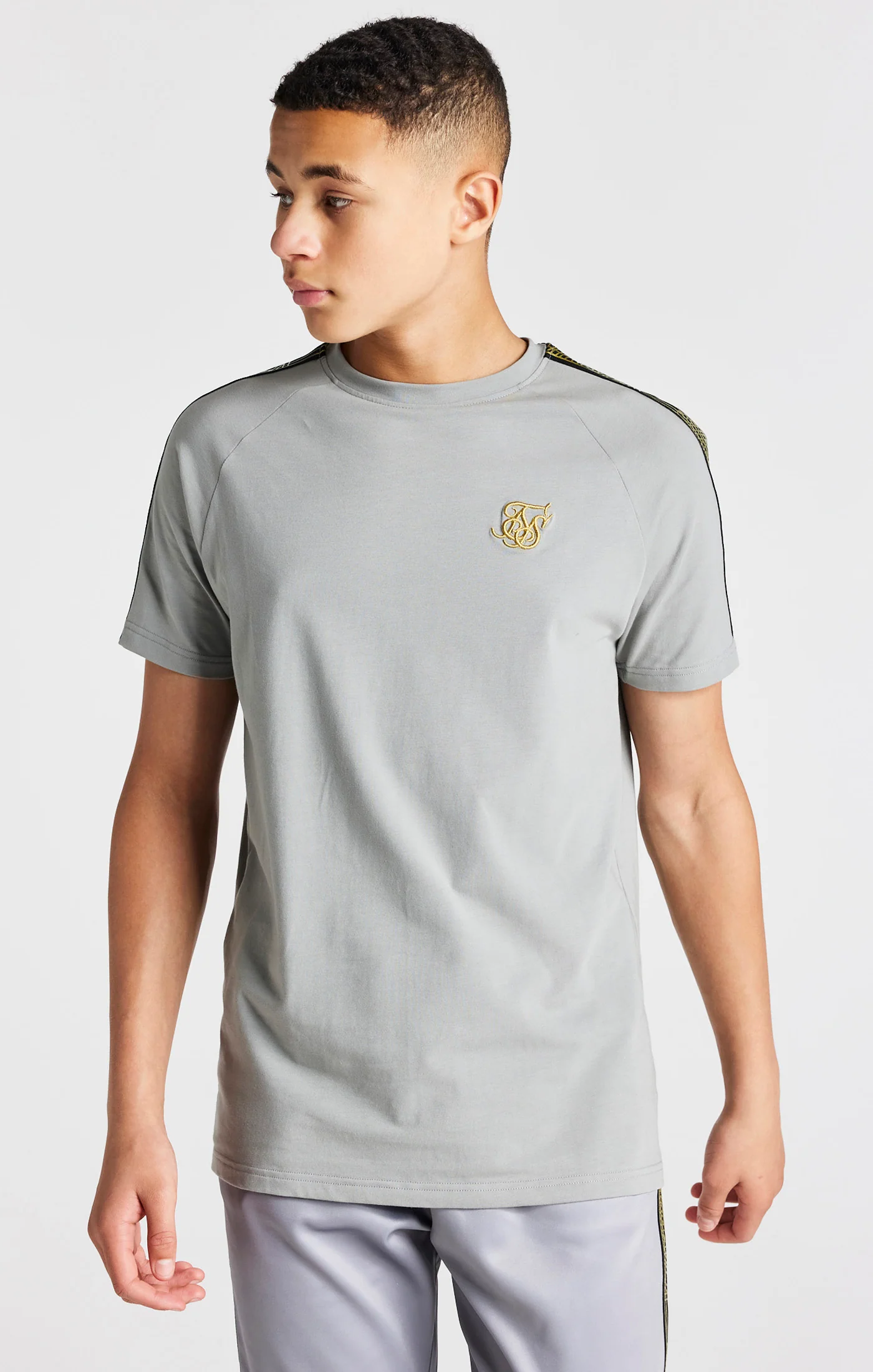 Boys Grey Taped Raglan T-Shirt