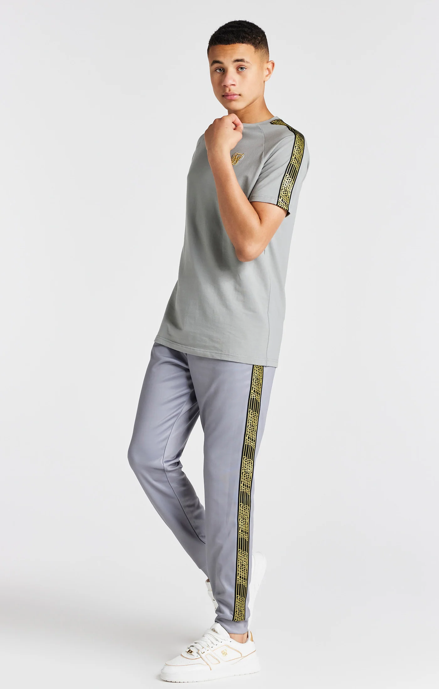 Boys Grey Taped Raglan T-Shirt - Image 3