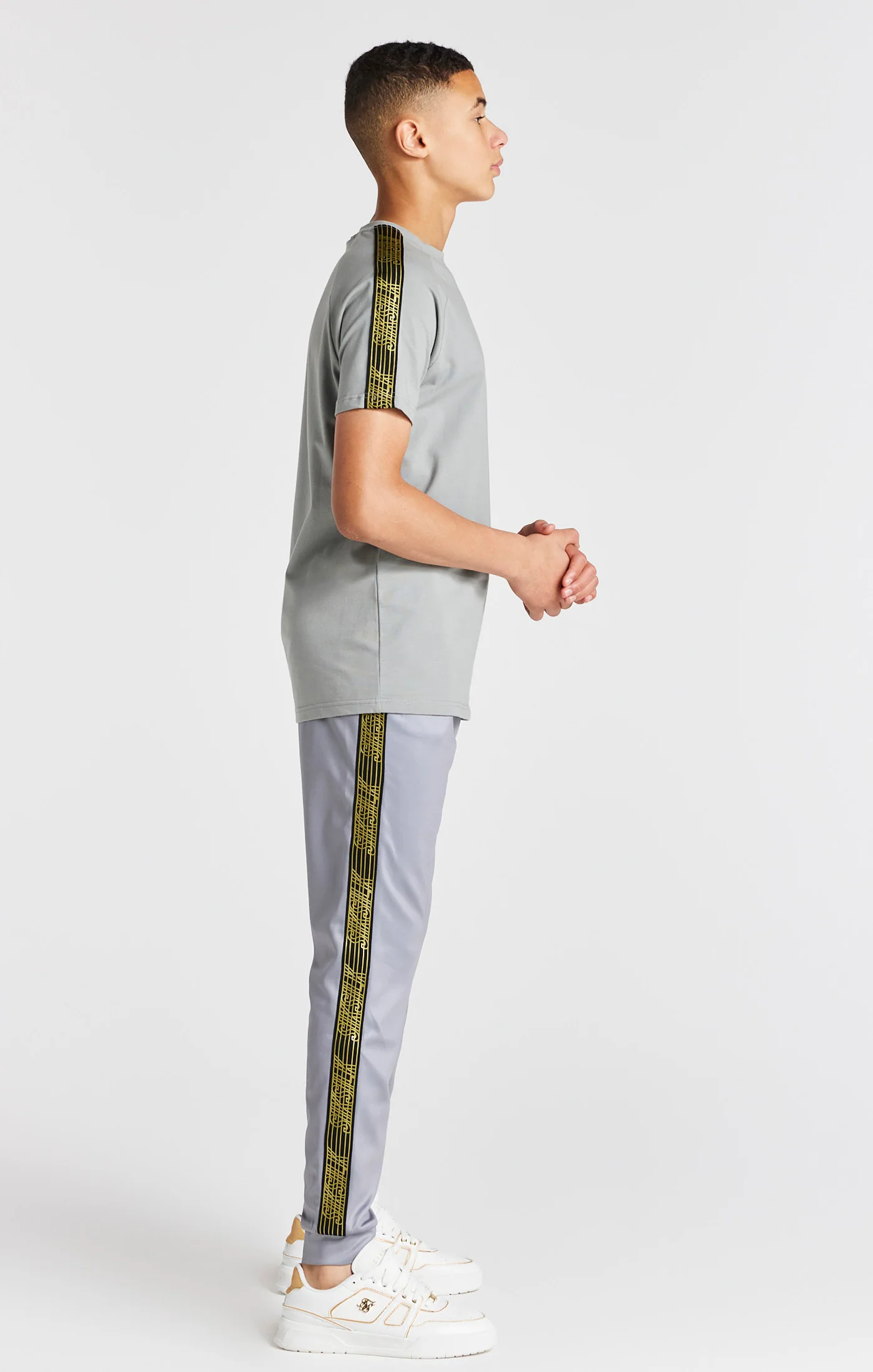 Boys Grey Taped Raglan T-Shirt - Image 4