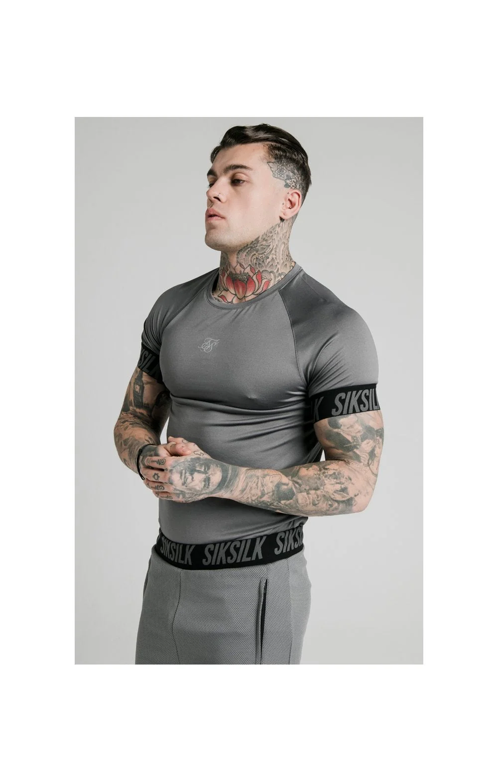 SikSilk S/S Active Tech Tee - Grey