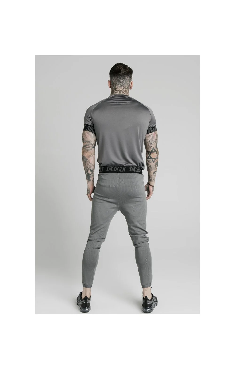 SikSilk S/S Active Tech Tee - Grey - Image 5