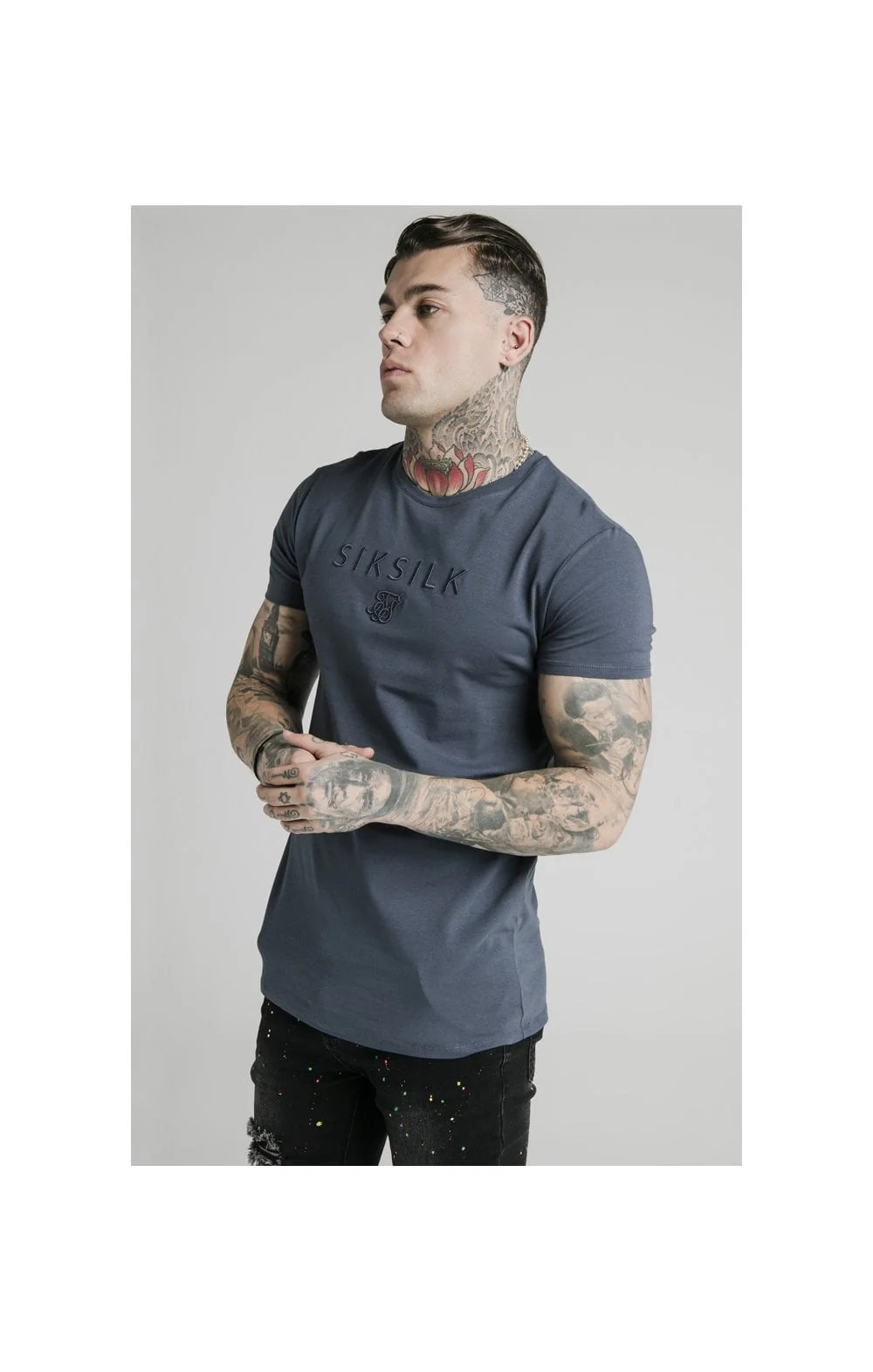 SikSilk S/S Astro Gym Tee - Cosmic Slate