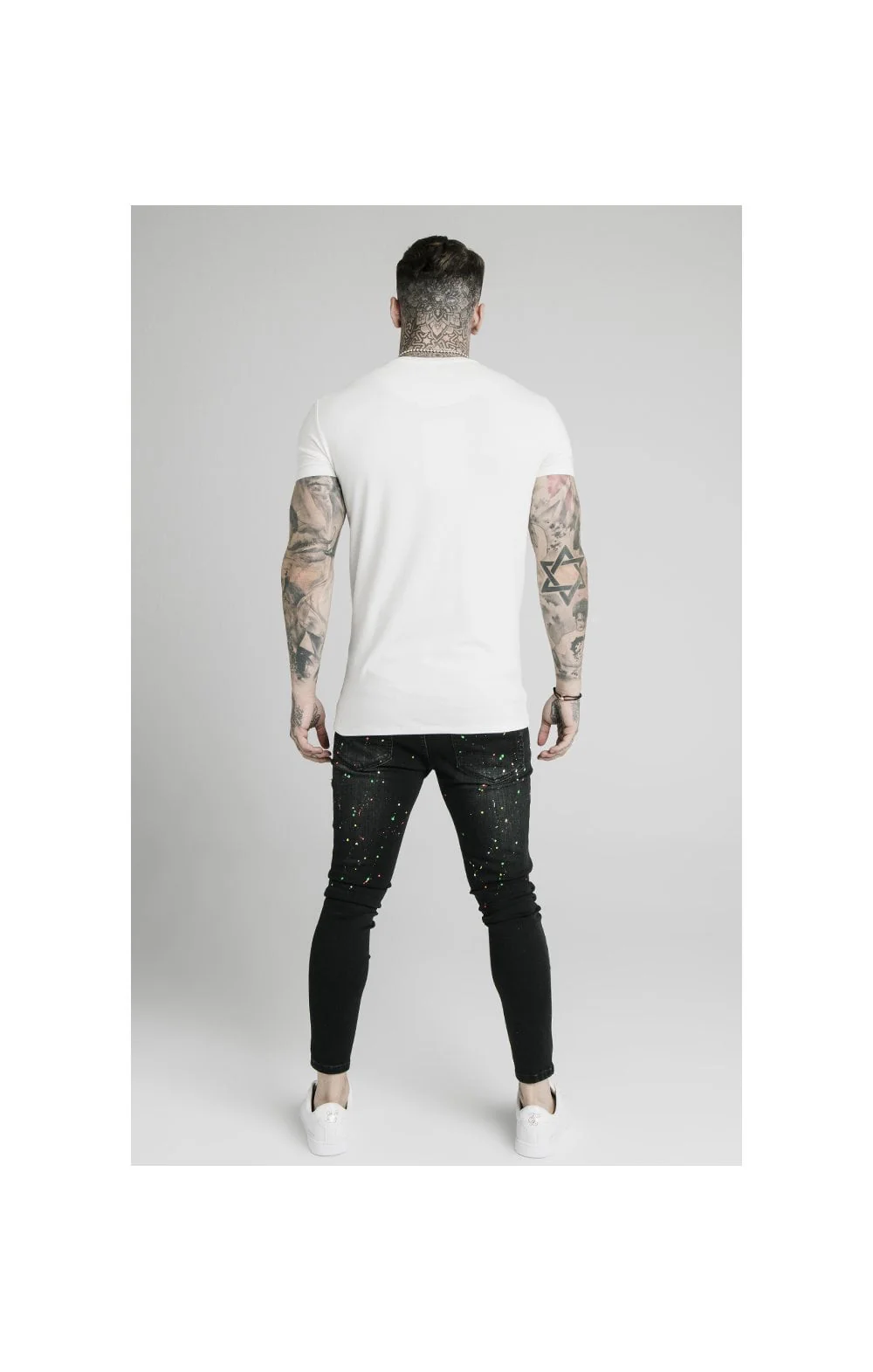 SikSilk S/S Astro Gym Tee - Off White - Image 6