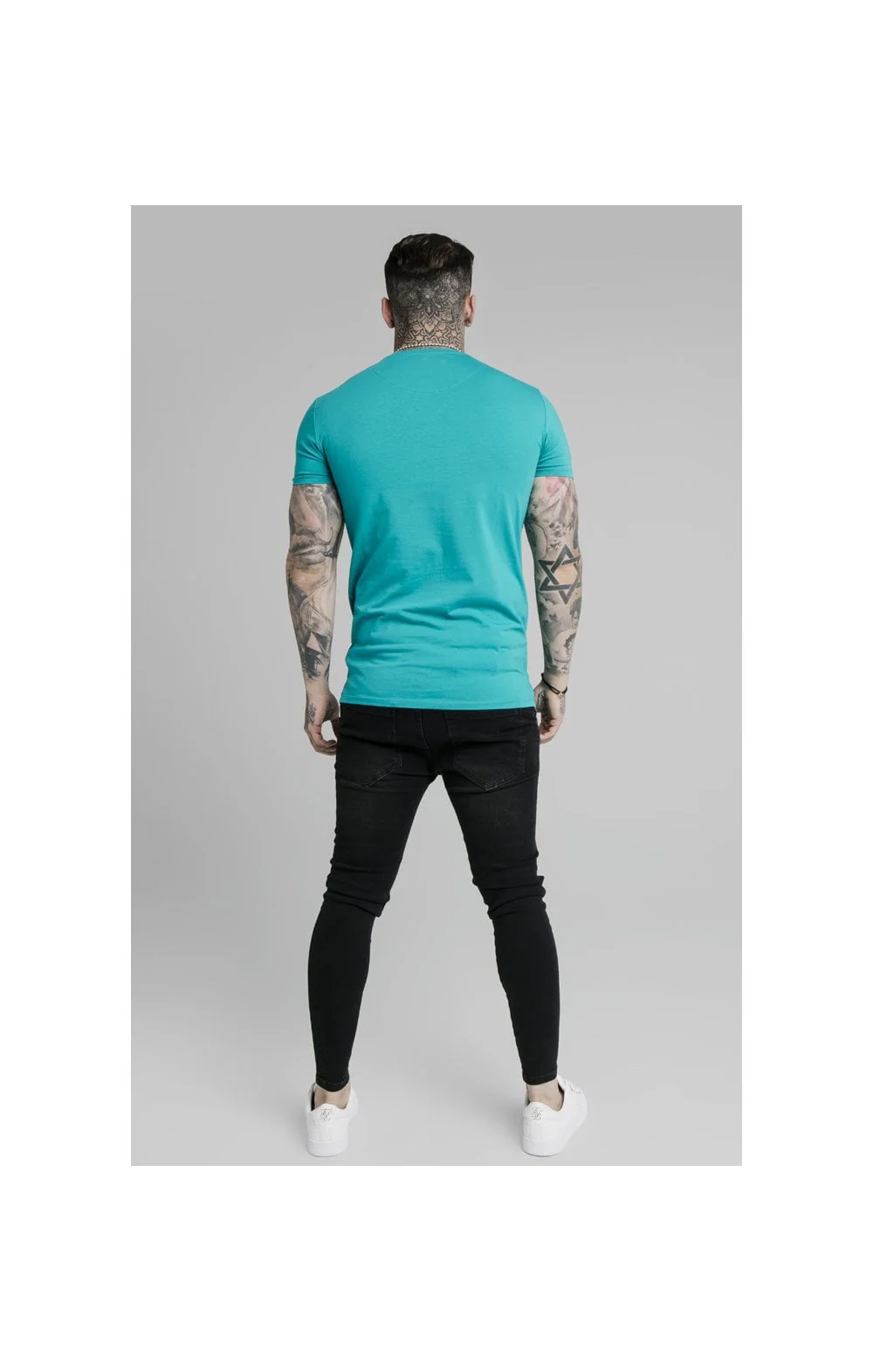 SikSilk S/S Azure Prestige Gym Tee - Teal - Image 4