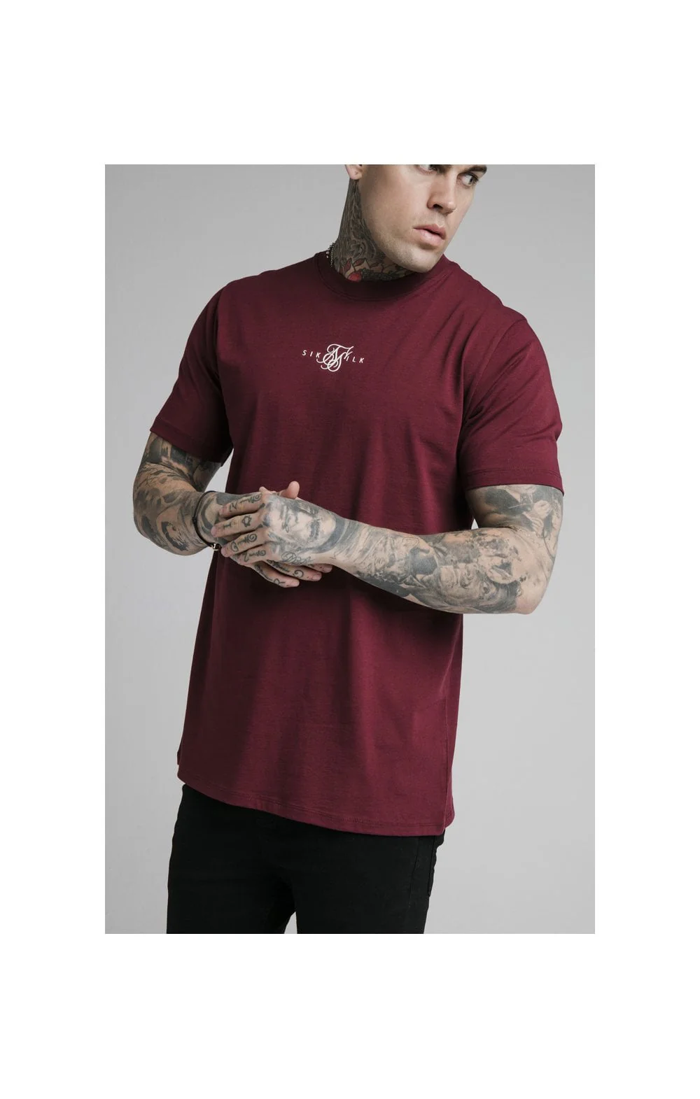 Burgundy Essential Muscle Fit T-Shirt - Image 3