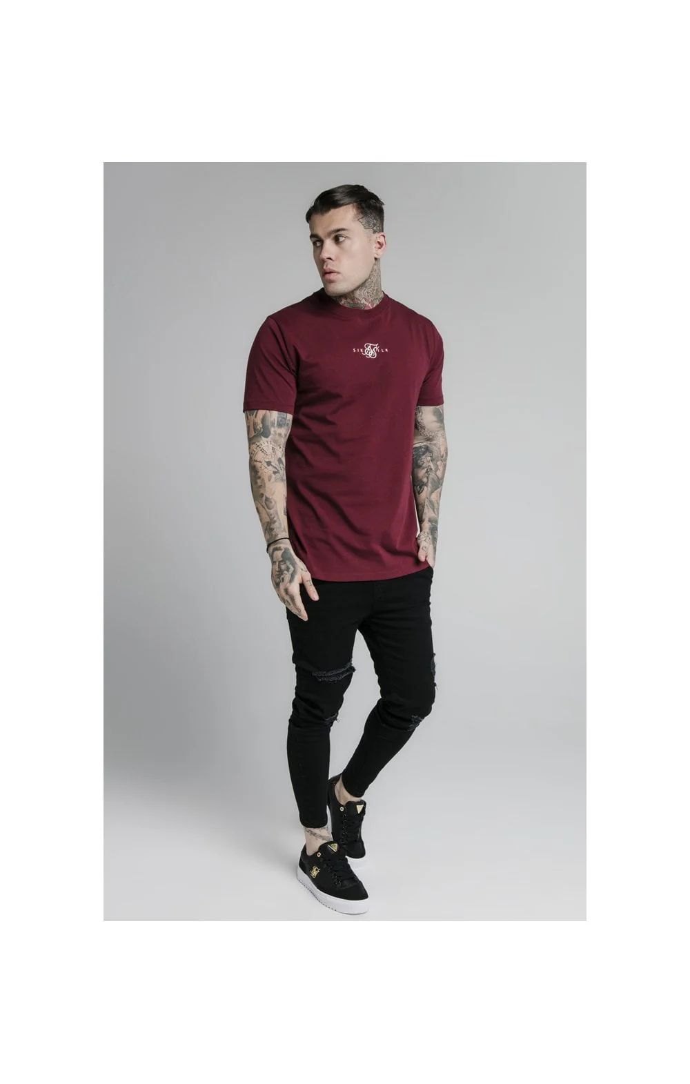 Burgundy Essential Muscle Fit T-Shirt - Image 4