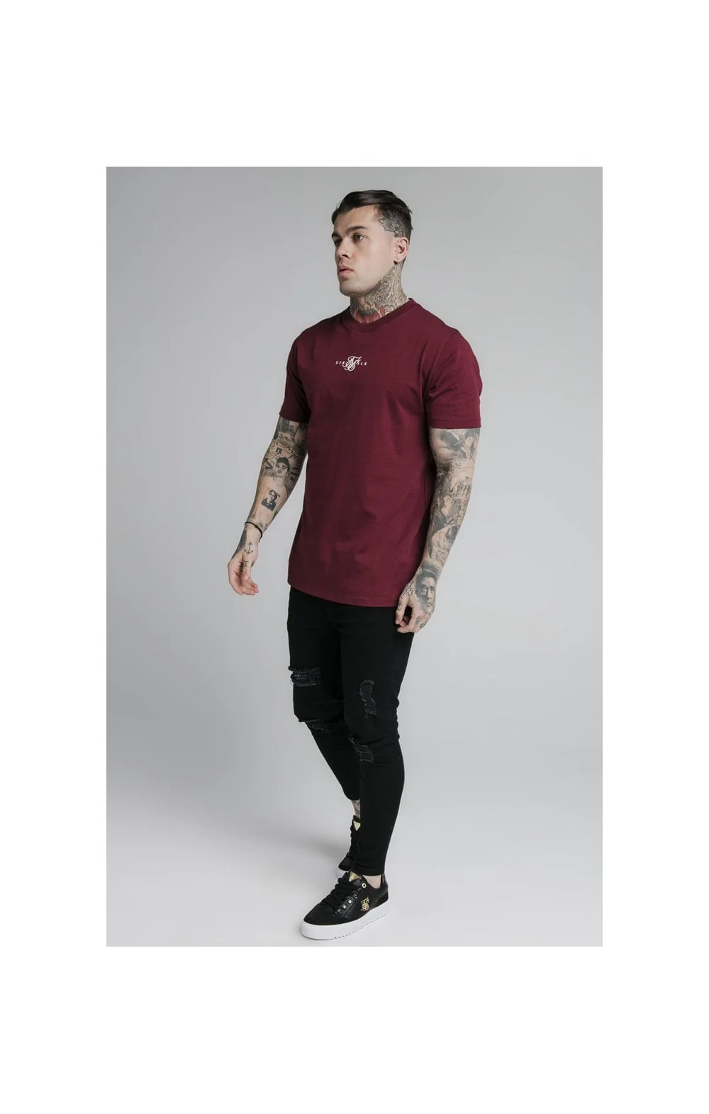 Burgundy Essential Muscle Fit T-Shirt - Image 5