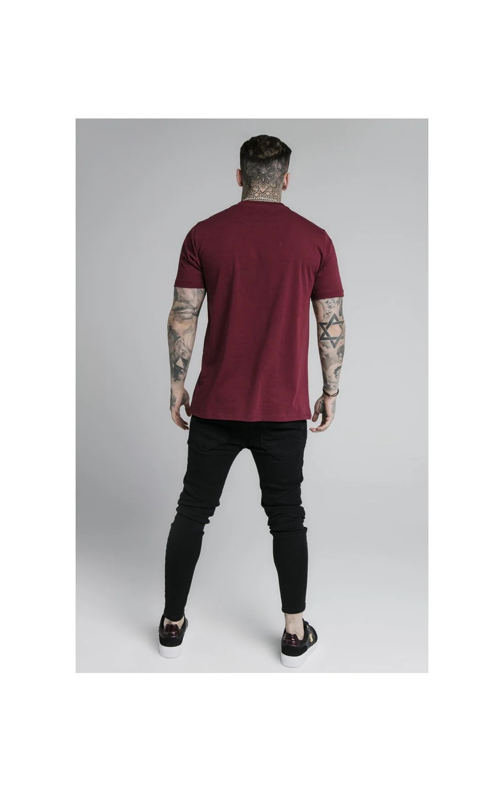 Burgundy Essential Muscle Fit T-Shirt - Image 6