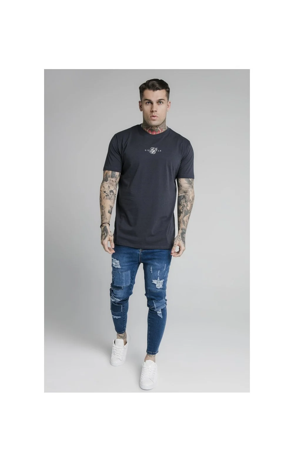 Navy Essential Muscle Fit T-Shirt - Image 4