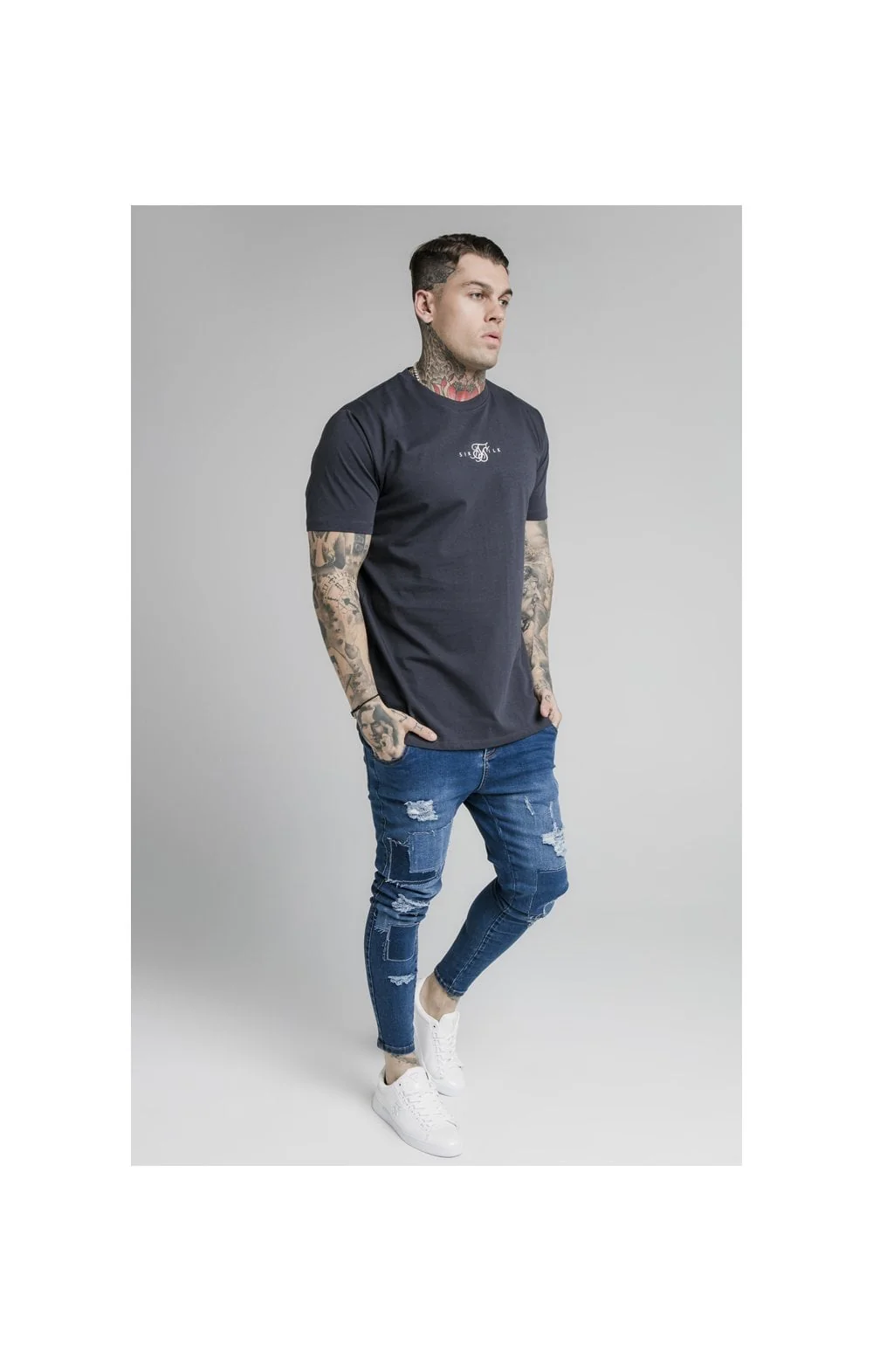 Navy Essential Muscle Fit T-Shirt - Image 5