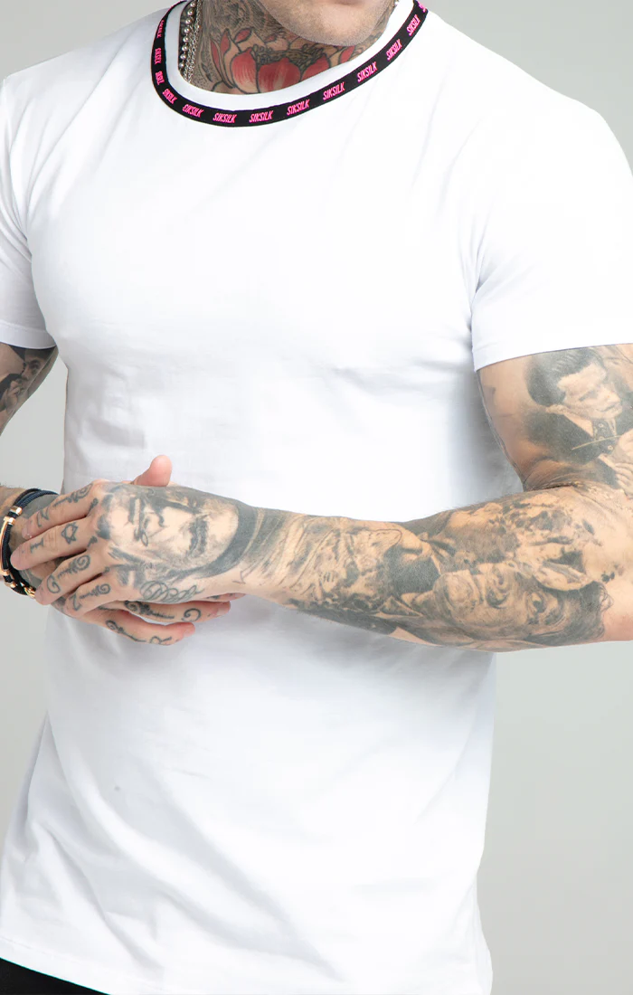 White Logo Muscle Fit T-Shirt - Image 2