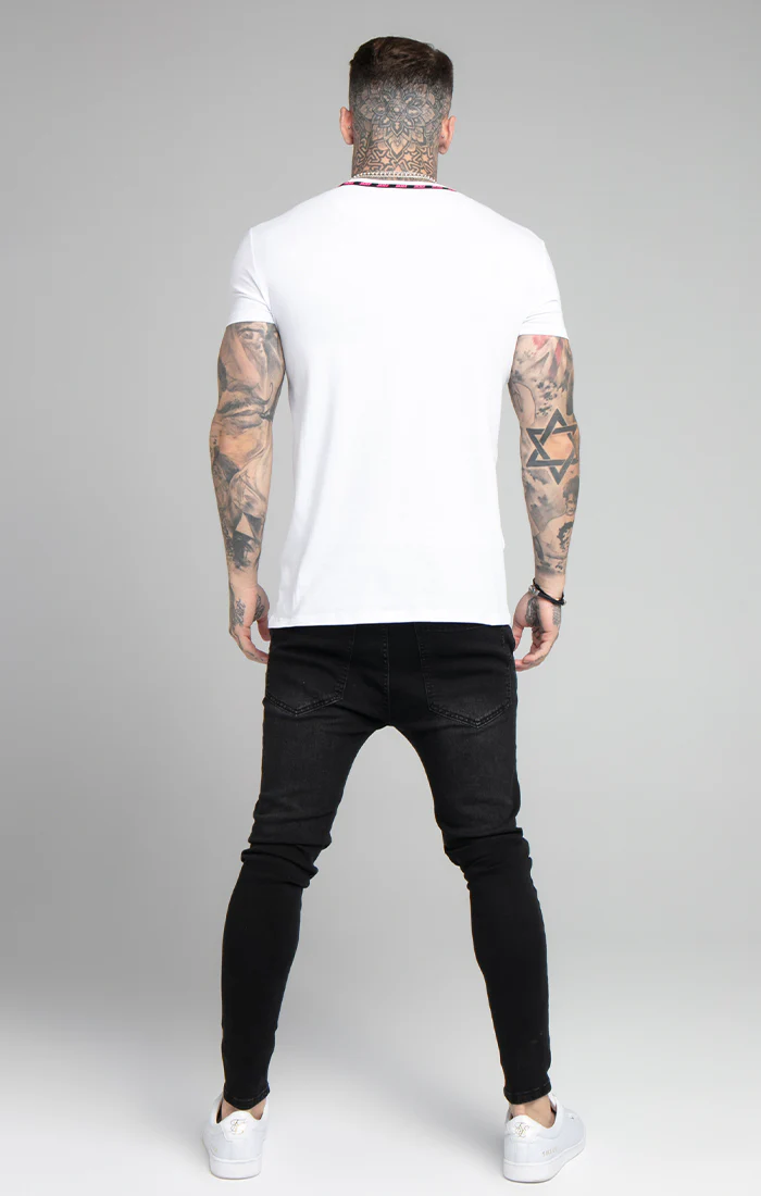 White Logo Muscle Fit T-Shirt - Image 5