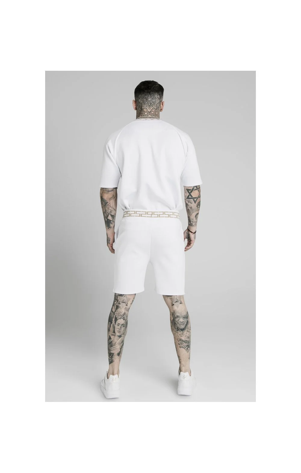 SikSilk S/S Chain Rib Raglan Sweater - White - Image 5