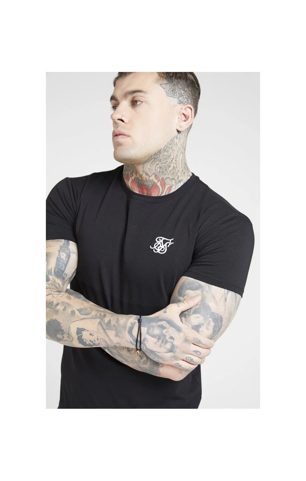 SikSilk S/S Core Gym Tee – Jet Black - Image 2