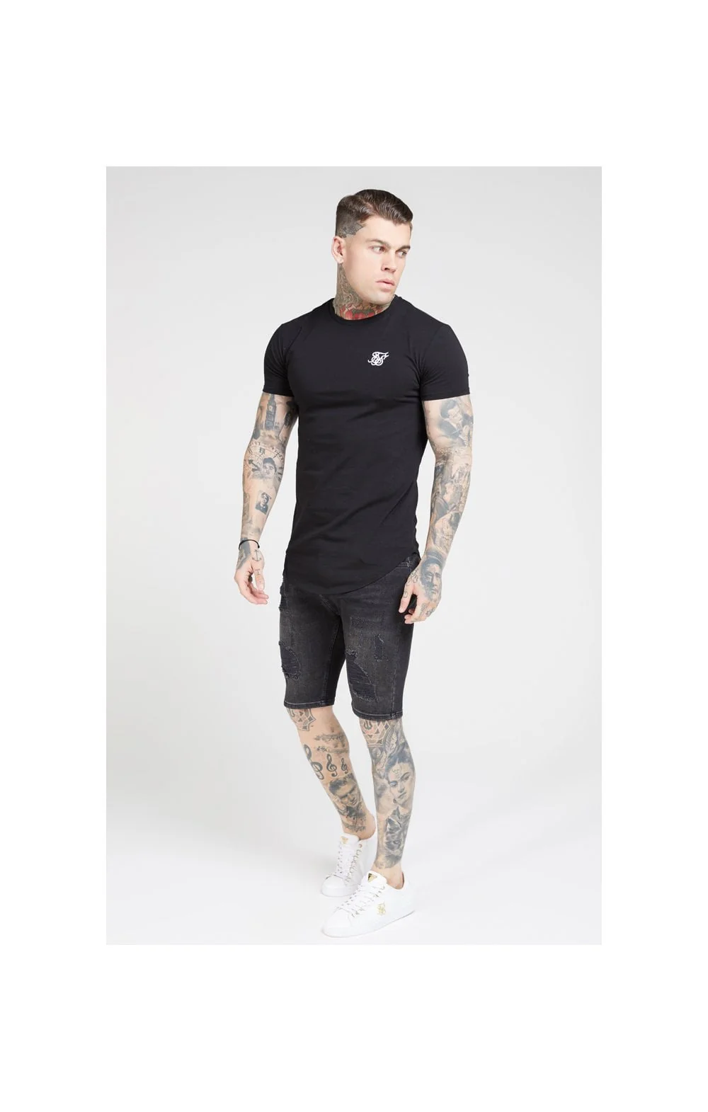 SikSilk S/S Core Gym Tee – Jet Black - Image 3