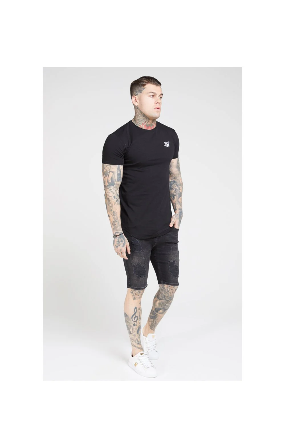 SikSilk S/S Core Gym Tee – Jet Black - Image 4