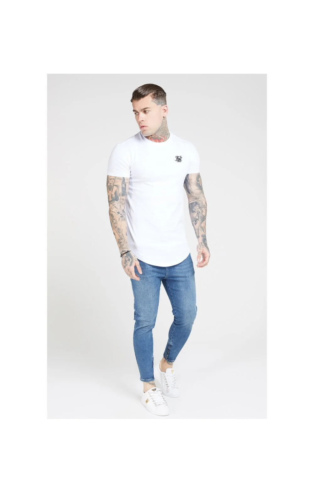 SikSilk S/S Core Gym Tee – White - Image 3