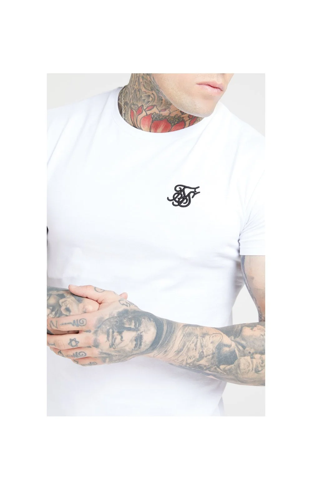SikSilk S/S Core Gym Tee – White - Image 6