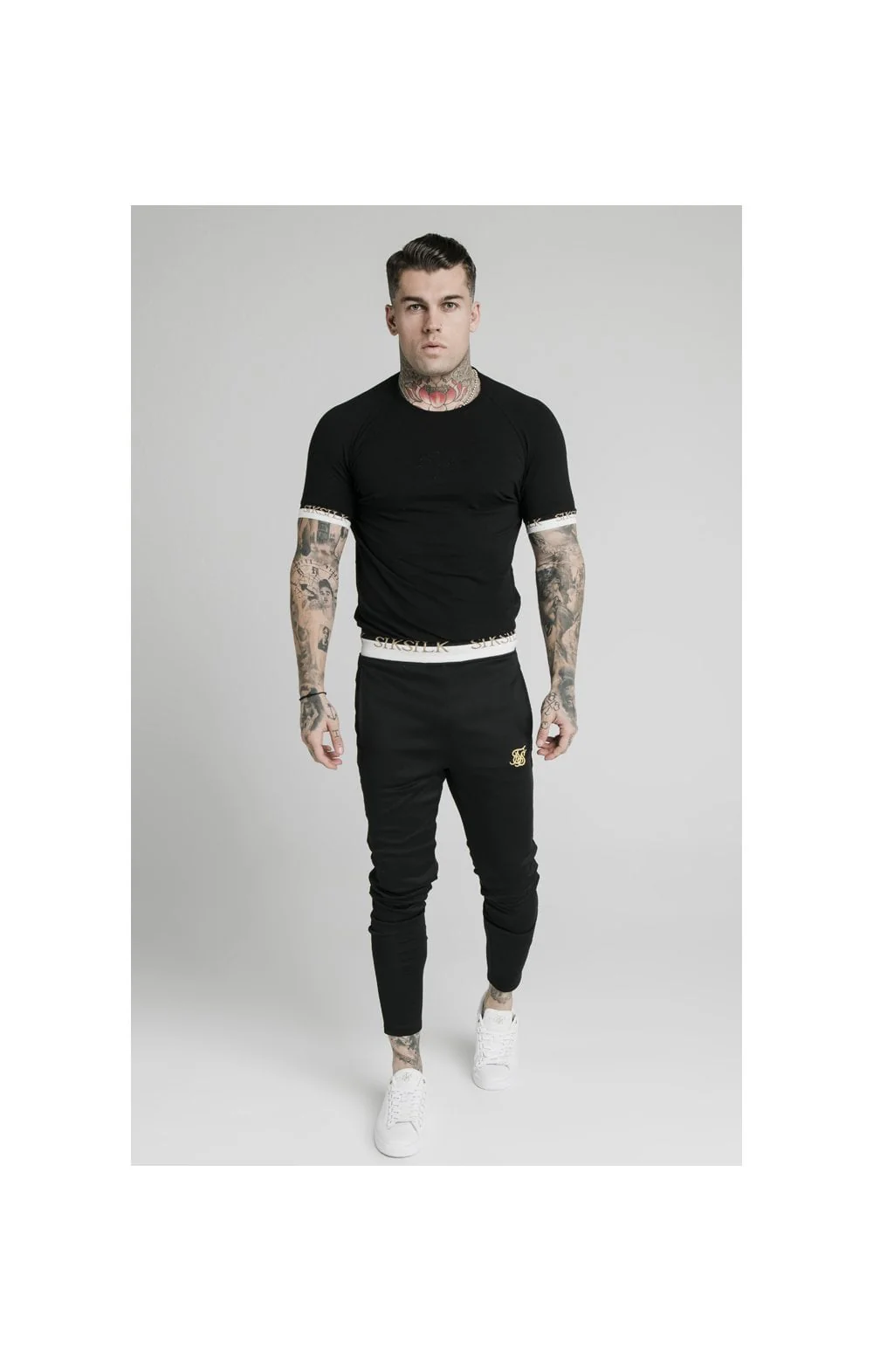 SikSilk S/S Deluxe Raglan Tech Tee - Black