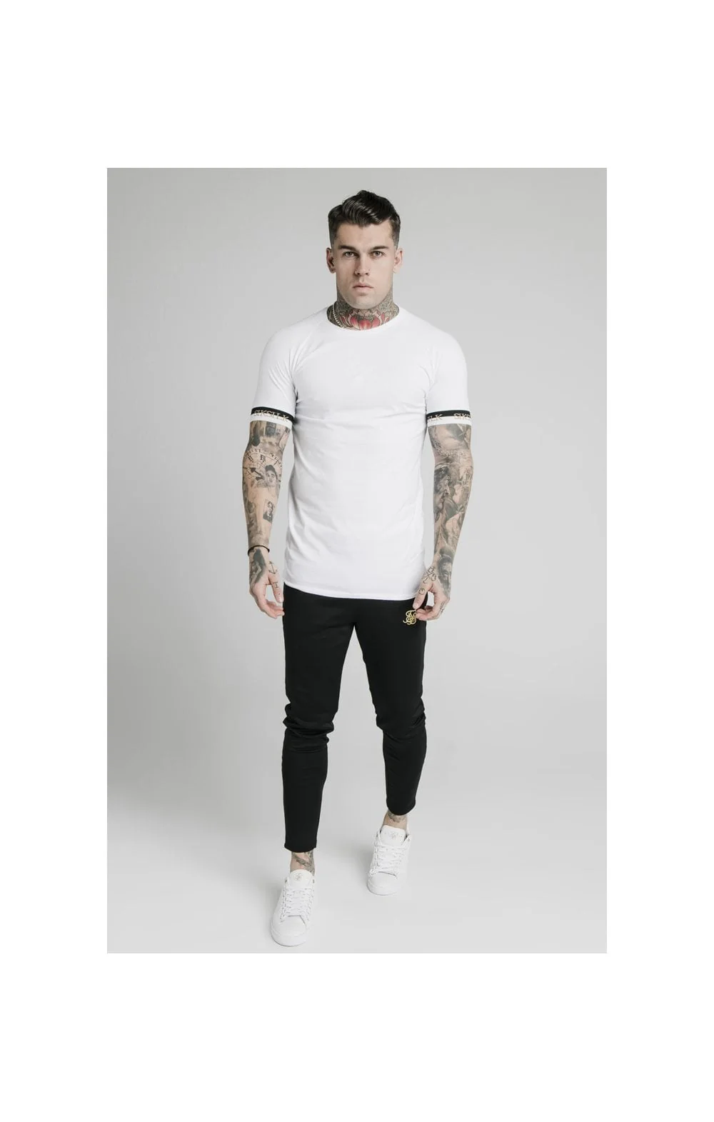 SikSilk S/S Deluxe Raglan Tech Tee - White - Image 2