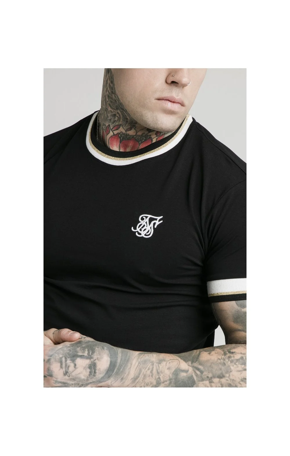 SikSilk S/S Deluxe Straight Hem Tee - Black - Image 2