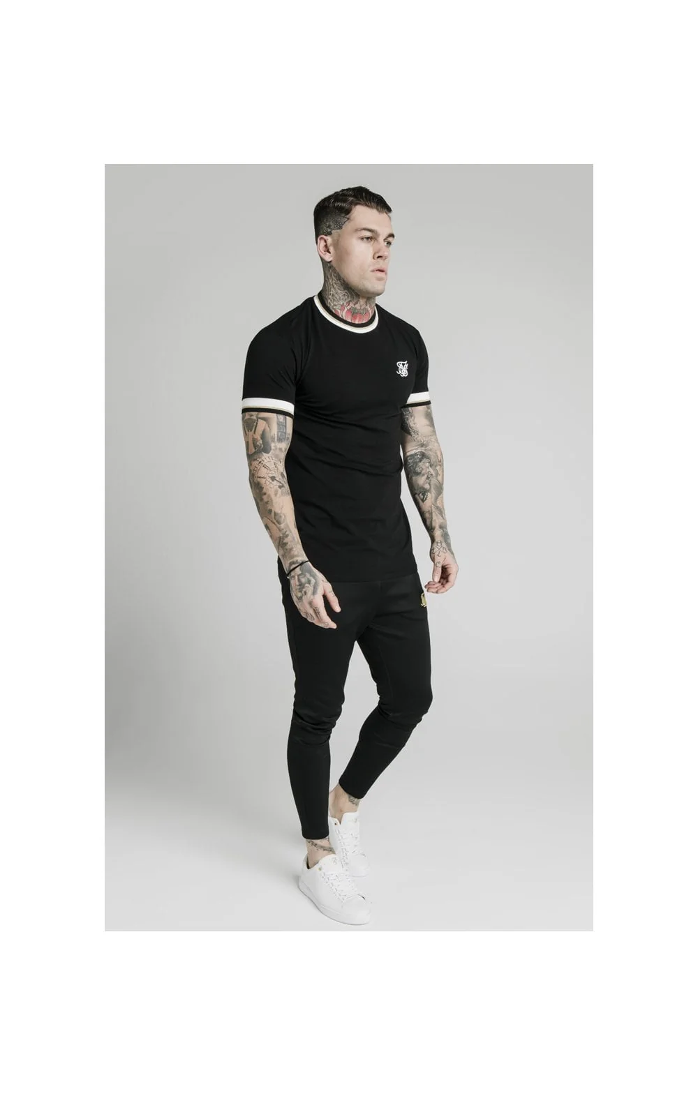 SikSilk S/S Deluxe Straight Hem Tee - Black - Image 3