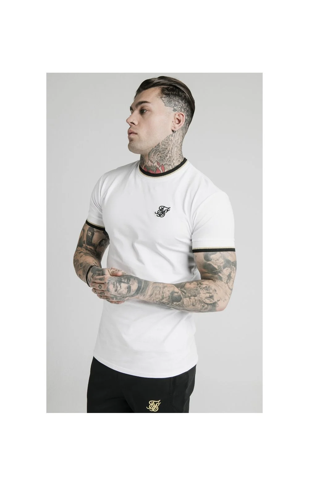 SikSilk S/S Deluxe Straight Hem Tee - White