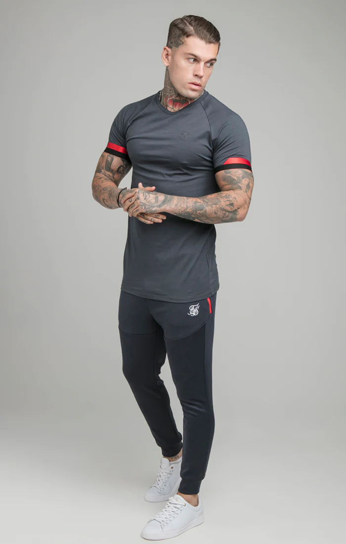 Navy Dual Elastic Cuff T-Shirt - Image 4