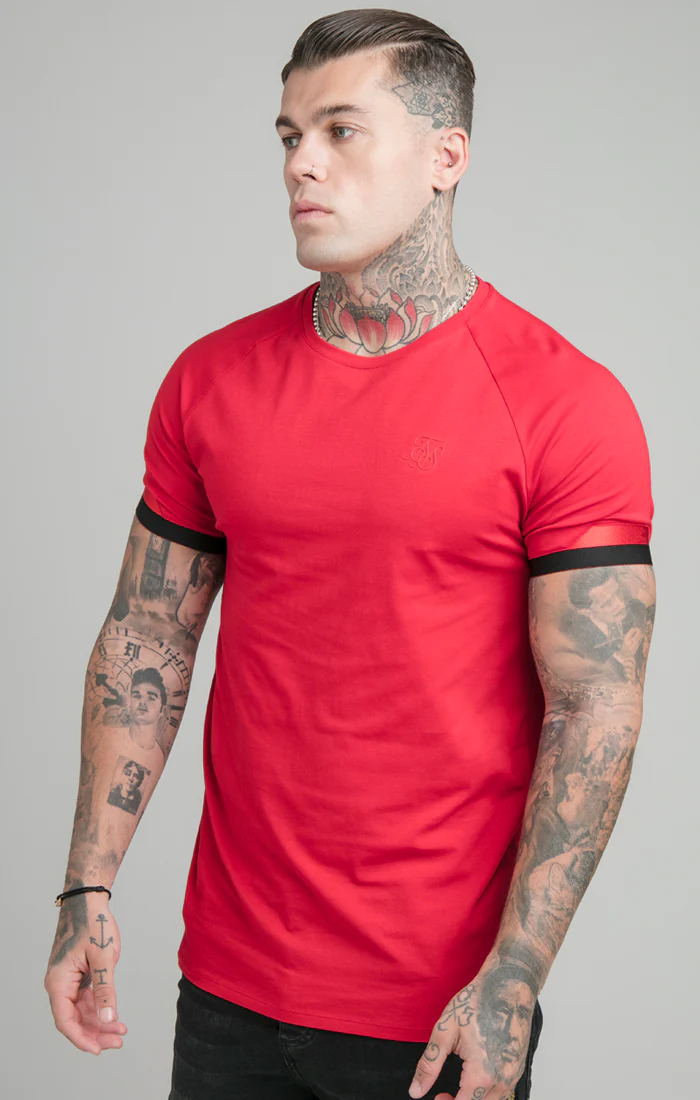 Red Dual Elastic Cuff T-Shirt