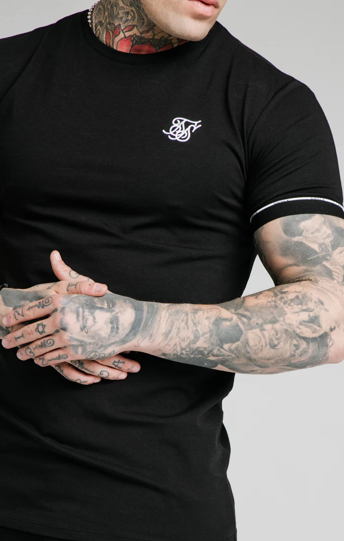 SikSilk S/S Duality Gym Tee - Black - Image 2