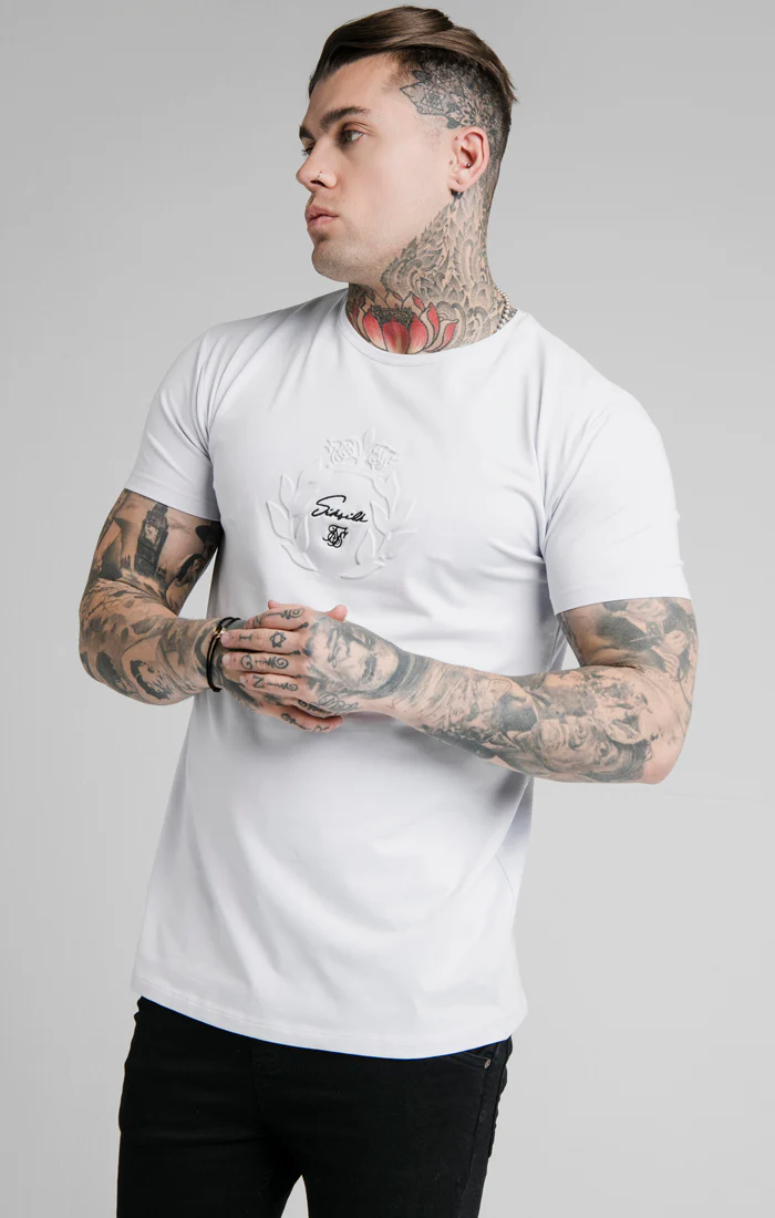 SikSilk S/S Embossed Prestige Gym Tee - Lilac Grey